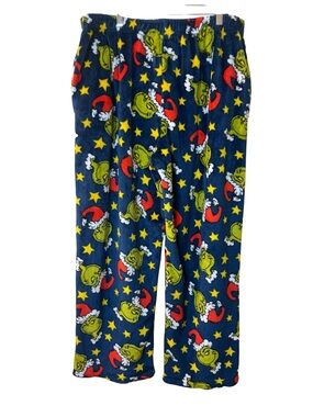 The Grinch Christmas Holiday Blue Fleece Pajama Pants Sz L